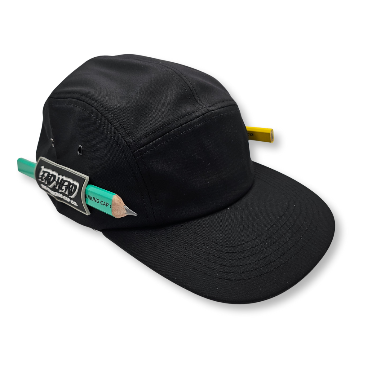 Lead Head The Hipster Blank plain black pencil holder cap, front