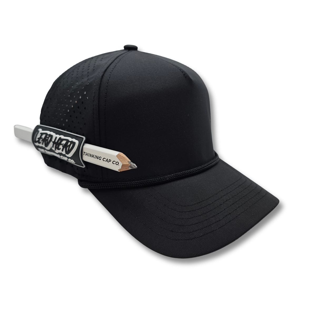 Lead Head The Serious Blank plain black pencil holder cap, front