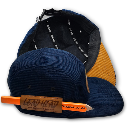 Lead Head The Retro Tradie Royal Blue navy corduroy cap